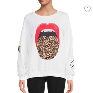 Gorgeous Leopard Tongue Pullover in White